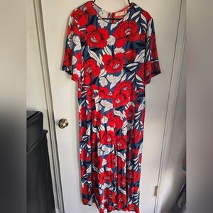 Traffic People Floral Red and Blue Women's Jumpsuit Size XL NWOT
